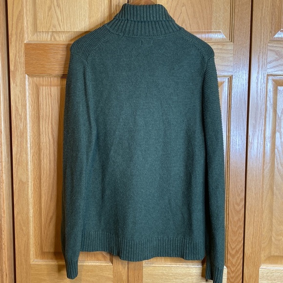 J Crew dark green wool blend turtleneck sweater size large - Picture 2 of 6